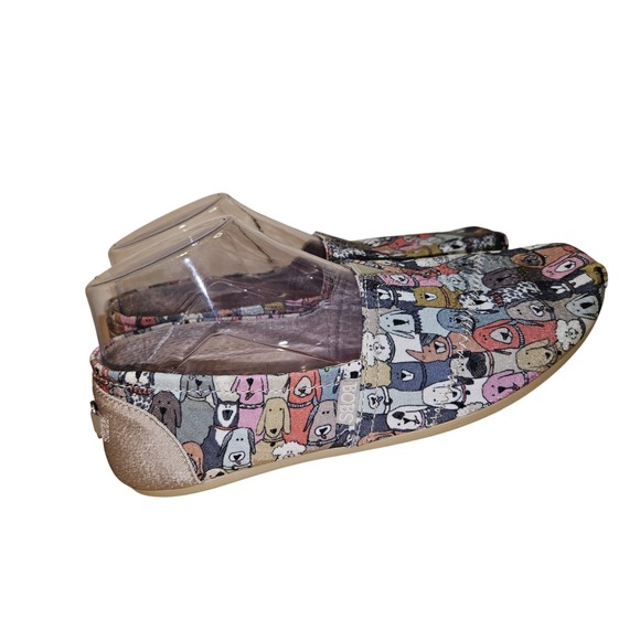 BOBS from Skechers Womens 9W Dog Print Memory Foam Slip On Alpargata Flats Gray - Picture 5 of 8